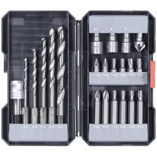 Image of kwb 22-piece Drill Bit set with CR-V Bits and HSS Metal Drills