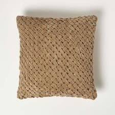 Image of 100% Cotton Pleated Velvet Filled Scatter Cushion for Sofa and Bed Decoration