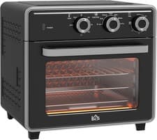 Image of HOMCOM 20L Air Fryer Oven 1400W Timer Countertop Convection Double Layered Glass