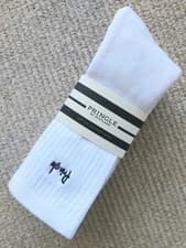 Image of 3 Pairs UK 9-12 : PRINGLE of SCOTLAND White CUSHIONED CREW SPORTS SOCKS 44-47