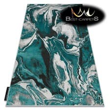 Image of Modern Designer cheap Rug DE LUXE structural abstract GREEN / GREY High Quality