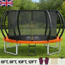 Image of OUTDOOR TRAMPOLINE PREMIUM 6FT 8FT 10FT 12FT WITH SAFETY ENCLOSURE LADDER UK