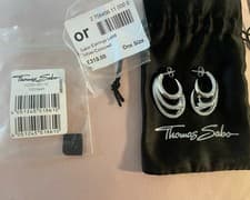 Image of THOMAS SABO LADIES SPARKLING SILVER EARRINGS 925 Silver NEW IN PACKING