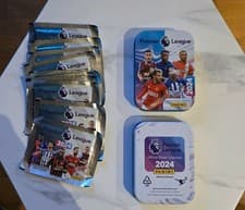 Image of Panini Premier League 2024 Sticker Collection Pocket Tin + 50 Stickers Sealed