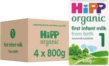 Image of HiPP Organic 1 First Infant Baby Milk Powder Formula, From Birth 800 g x 4 pack