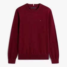 Image of Tommy Hilfiger Men's Regular Fit Essential Solid Cotton Classic Crewneck Sweater