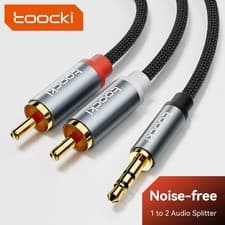Image of Pro Audio Metal 3.5mm Stereo Jack to 2 RCA Phono Plugs Jack Aux Cable Splitter
