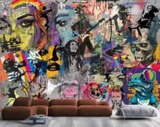 Image of Street Art Urbanism Graffiti Wallpaper Mural Removeable Washable Peel & Stick