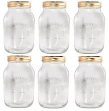 Image of 6 x Traditional Kilner Luxury Preserve Jar 0.5L with Metal Lid