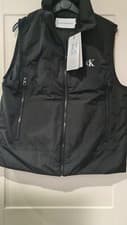 Image of Brand New CALVIN KLEIN JEANS Badge Crinkle Nylon Vest Size Small