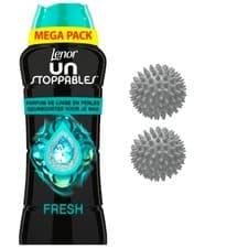 Image of 570g Lenor Unstoppables Fresh In Wash Scent Booster Beads with 2 Dryer Balls 