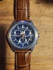 Image of Accurist Men's Quartz Watch with Chronograph Display Leather Strap Never Worn