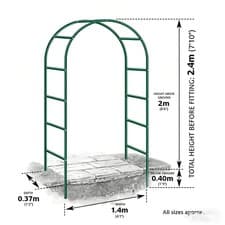 Image of 2.4 M Garden Arch Trellis Metal Tubular Frame Climbing Plant Archway Arbour UK🔥