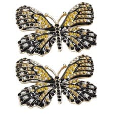 Image of 2 Pcs Colorful Butterfly Pin Brooch for Scarf Brooches Alloy Rhinestone