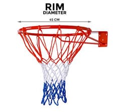 Image of 2x STANDARD 45CM WALL MOUNTED BASKETBALL HOOP CYLINDER GOAL NET OUTDOOR SPORTS
