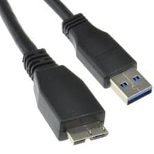 Image of USB 3.0 Micro B Cable A Male to Male 35cm Data Lead for External Hard Drive 0.3M