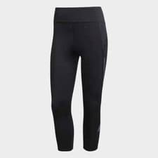 Image of adidas Women's Own the Run 3/4 Running Black Leggings (H13250) Sizes S/M/XL -NWT