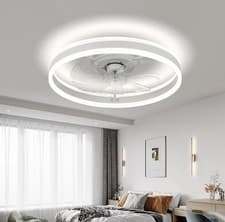 Image of Frixchur 20" Modern Ceiling Fans With Light LED Dimmable Flush Mount Ceiling Fan