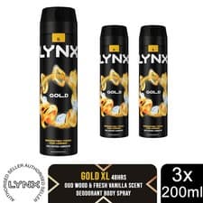 Image of Lynx XL 48-Hour High Definition Fragrance Body Spray Deodorant, 3 Pack, 200ml