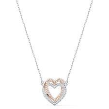Image of Swarovski Infinity Collection Double Heart Two Colour Necklace New In Box