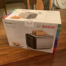 Image of Bosch DesignLine 2 Slot Toaster Silver Stainless Steel Compact Silver TAT3P420GB