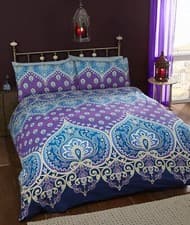 Image of Paisley Duvet Cover Reversible Bedding Set Asha Bohemia Style