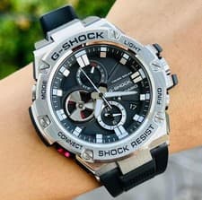 Image of Casio G-Shock G-STEEL GST-B100-1A Tough Solar Bluetooth Watch – New – Stainless
