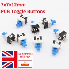 Image of DPDT Push Button Switch Self Latching Locking 6 Pin DIP PCB MOUNT 7 x 7mm