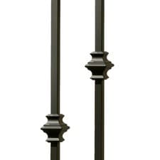 Image of Matt Black Metal Stair Spindles | Middle or Bottom Knuckle | 13mm Iron Balusters