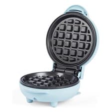 Image of Mini Waffle Maker Non‑Stick PFAS‑Free 550W Giles & Posner Compact Matt Blue