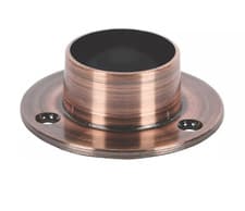 Image of Antique Copper 25mm ROUND Wardrobe Hanging Rail Steel Tube Sockets/Brackets