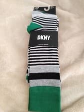Image of DKNY Mens Logo Crew Socks Rayon Blend 3 Pack Casual Shoe Size UK 7-11 NEW