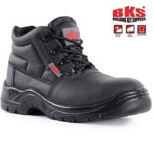 Image of Mens BKS Steel Toe Safety S3 Work Boots Size 6 to 13 UK & STEEL MIDSOLES - BLACK