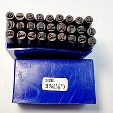 Image of Punch Set Letter 3 mm 1/8" Craft Letters Punches Set Made in Taiwan Good Quality