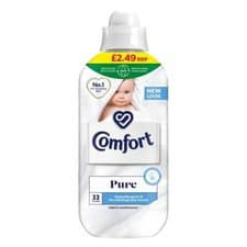 Image of Comfort Pure Fabric Conditioner Dermatologically Tested 8 x 990ml Priced