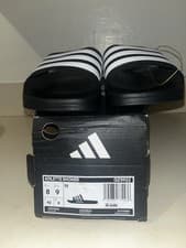 Image of adidas Adilette Shower Slides size 8, Black And White Unisex