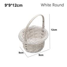 Image of Hand-Woven Flower Storage Basket Wicker Flower Basket For Plant Home Wedding