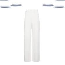 Image of Ex LTS Women's Trousers - White Wide Leg Tall Size Elasticated Waistband