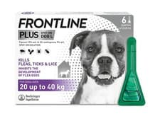Image of FRONTLINE PLUS® Flea and Tick Treatment for Large Dogs (20kg-40kg) 6 Pipettes