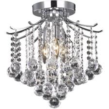 Image of Chrome Crystal Balls Flush Mount Ceiling Light Kitchen Bathroom Foyer Fixture