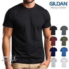Image of Gildan Heavy Cotton T Shirt Mens Plain Short Sleeve Crew Neck