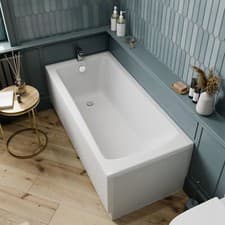 Image of Single Ended Wide Square Bath 1700 x 700mm Acrylic Bathroom Easy To Maintain