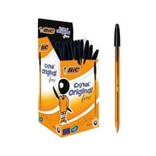 Image of 10x NEW ORIGINAL BIC CRISTAL BALLPOINT BALL POINT PEN BIRO 0.8mm FINE BLACK