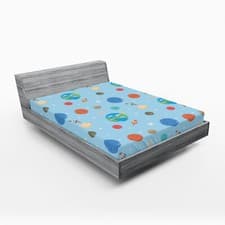 Image of Space Fitted Sheet Colorful Galactic Elements