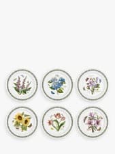 Image of Portmeirion Botanic Garden Flower Dinner Plates 26.7cm Set of 6 White/Multi A