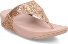 Image of FitFlop Lulu Glitter Sandals Toe-thongs Womens Sandals in Rose Gold UK 6 NEW
