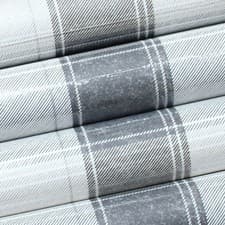 Image of 3 Rolls Grey Tartan Check Wallpaper Country Feature Wall Living Room Bedroom