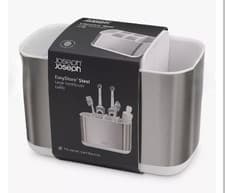 Image of Joseph Joseph Large Toothbrush Holder Caddy, White/Brushed Steel