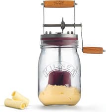 Image of Kilner 1L Butter Churner Set with Hand Churning & Recipe Booklet for Homemade Bu