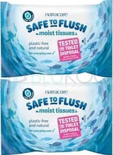 Image of Natracare Safe to Flush Moist Tissues 30 Wipes (Pack of 2)
